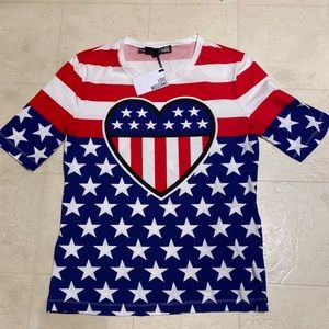 Womens Love MOSCHINO ❤️ USA Shirt, NEW! Size MEDIUM (8)🇺🇸